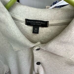 Banana Republic Cream Polo Shirt Soft Knit Classic